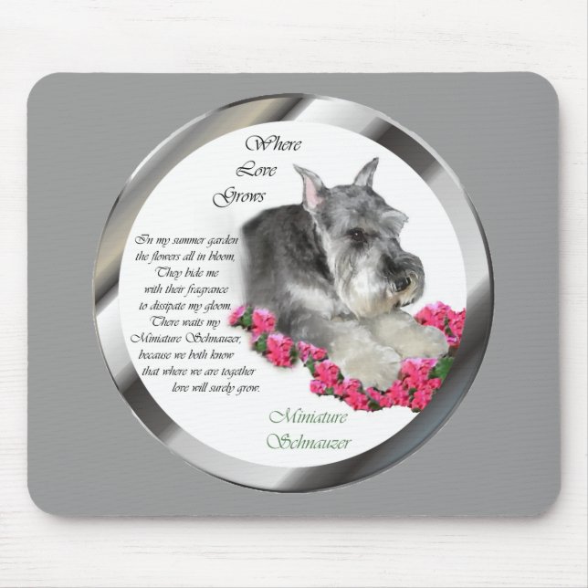 Mousepad Presentes de Arte Miniatura Schnauzer (Frente)