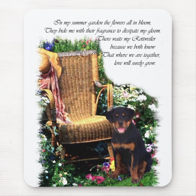 Mousepad Presentes de Arte Rottweiler (Frente)