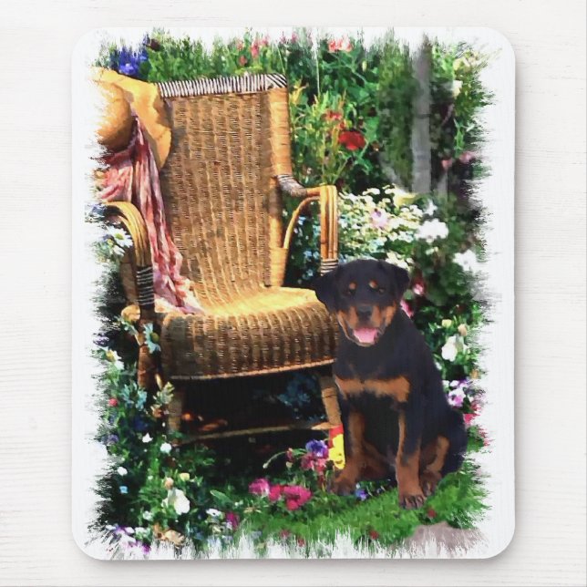 Mousepad Presentes de Arte Rottweiler (Frente)