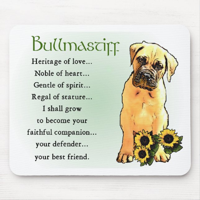 Mousepad Presentes de Bullmastiff (Frente)