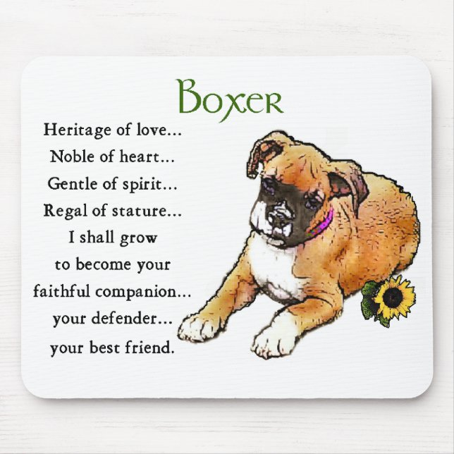 Mousepad Presentes de Cachorro Boxer (Frente)