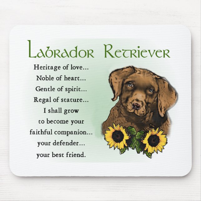 Mousepad Presentes de chocolate Labrador rebitador (Frente)