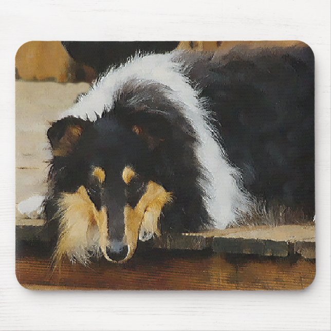 Mousepad Presentes De Collie Rough De Três Cores (Frente)