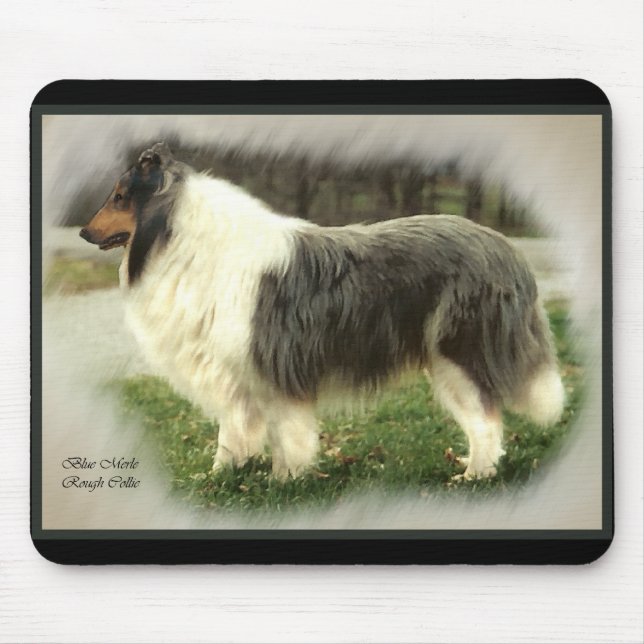 Mousepad Presentes de Collie Rough Rough Blue (Frente)