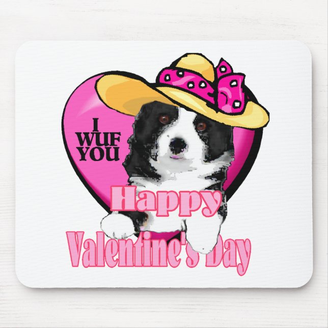 Mousepad Presentes de Dia de os namorados de Collie de Bord (Frente)