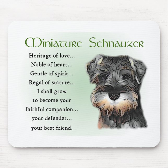 Mousepad Presentes de Miniatura Schnauzer (Frente)