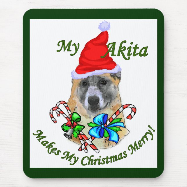 Mousepad Presentes de Natal Akita (Frente)
