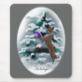 Mousepad Presentes de Natal Basenji