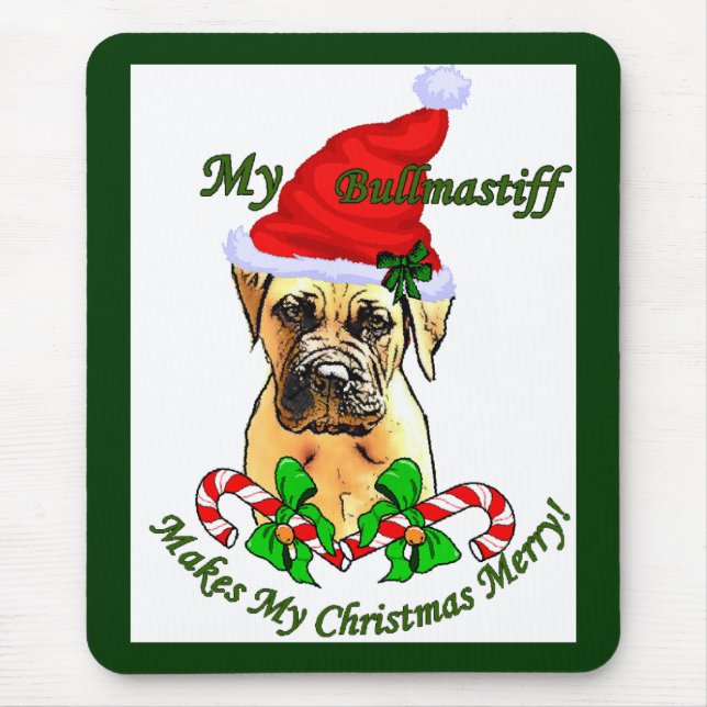 Mousepad Presentes de Natal Bullmastiff (Frente)