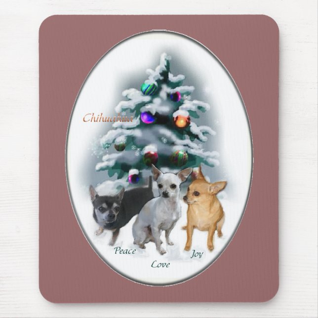 Mousepad Presentes de Natal Chihuahua (Frente)
