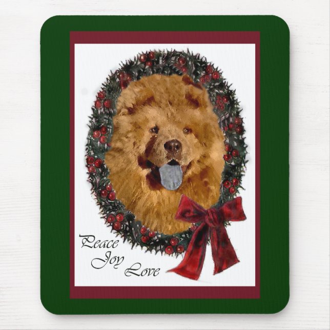 Mousepad Presentes de Natal Chow Chow (Frente)
