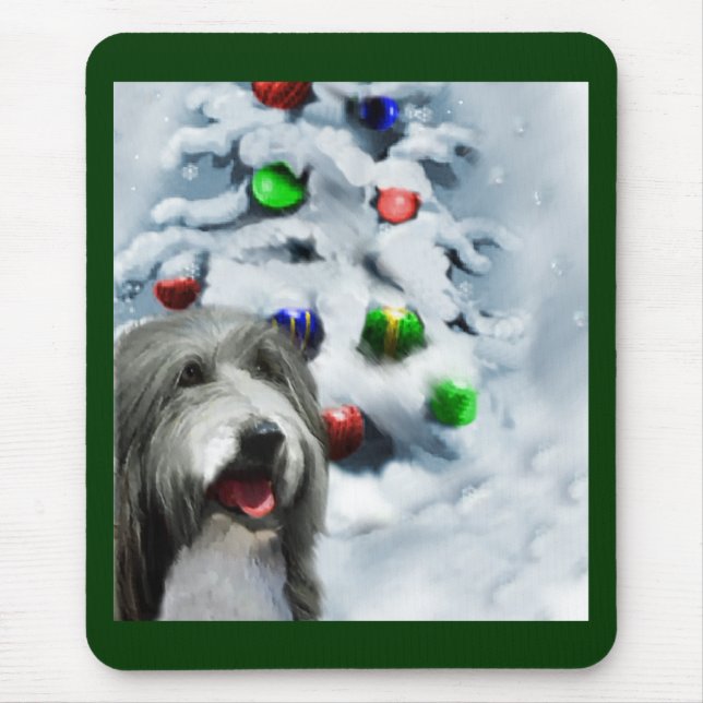 Mousepad Presentes de Natal Collie (Frente)