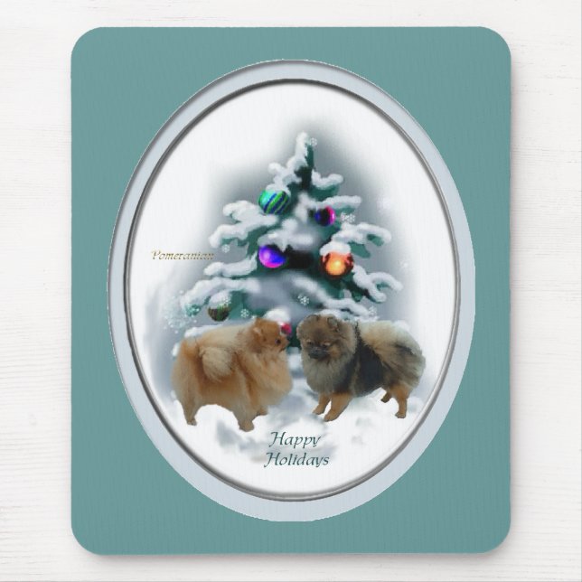 Mousepad Presentes de Natal da Pomerânia (Frente)