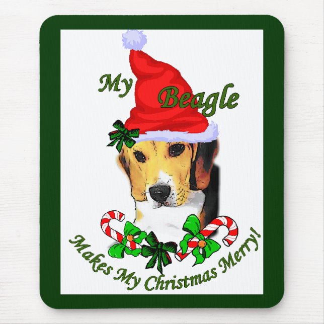 Mousepad Presentes de Natal de Beagle (Frente)