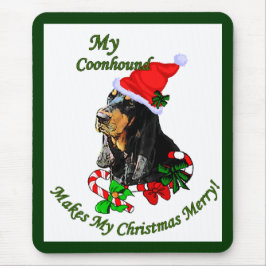 Mousepad Presentes de Natal de Black and Tan Coonhound
