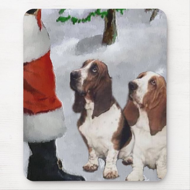 Mousepad Presentes de Natal de Caça-Basset (Frente)