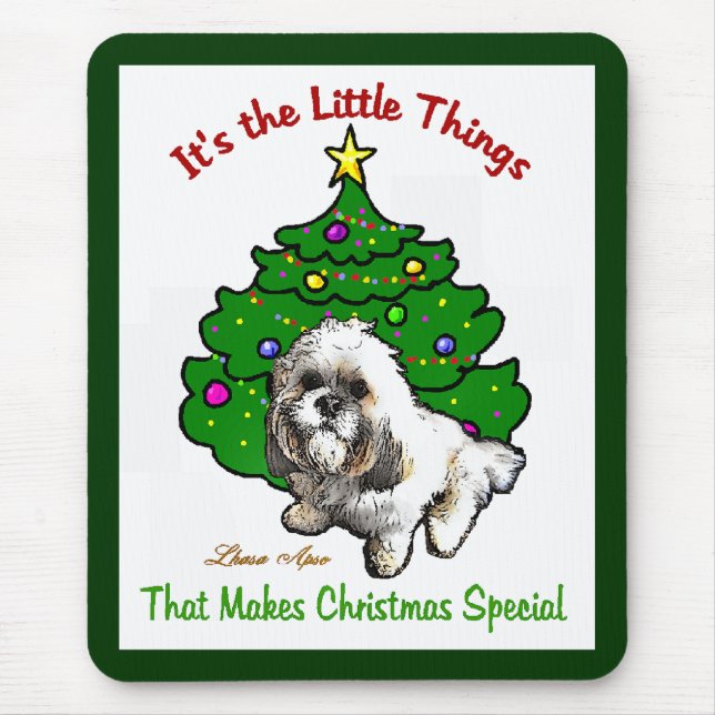 Mousepad Presentes de Natal de Lhasa Apso (Frente)