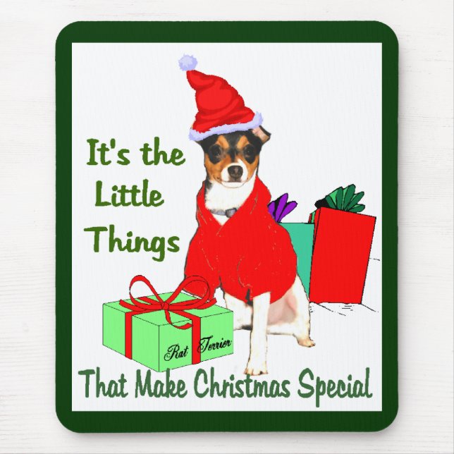 Mousepad Presentes de Natal de Rat Terrier (Frente)