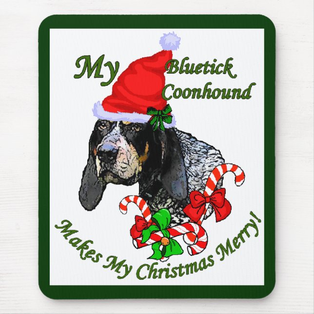 Mousepad Presentes de Natal do Bluetick Coonhound (Frente)