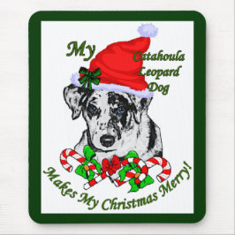 Mousepad Presentes de Natal do Cão-Leopardo Catahoula