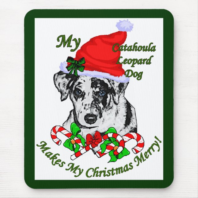 Mousepad Presentes de Natal do Cão-Leopardo Catahoula (Frente)