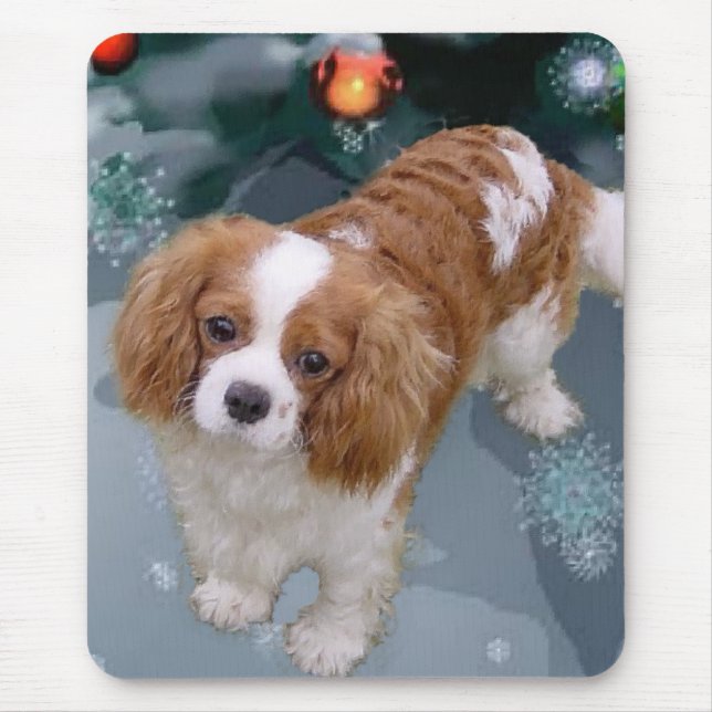 Mousepad Presentes de Natal do Cavalier King Charles Spanie (Frente)