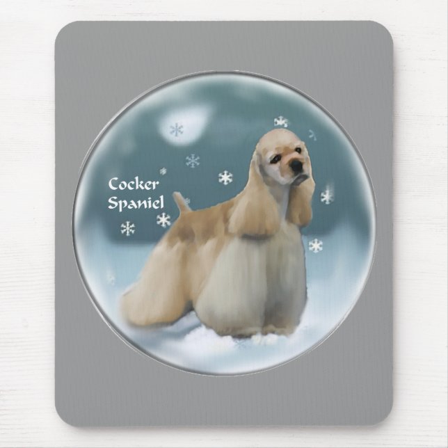 Mousepad Presentes de Natal do Cocker Spaniel (Frente)
