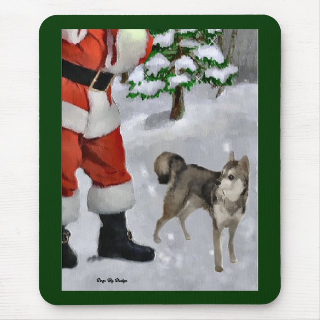 Mousepad Presentes de Natal do Klee Kai no Alaska (Frente)