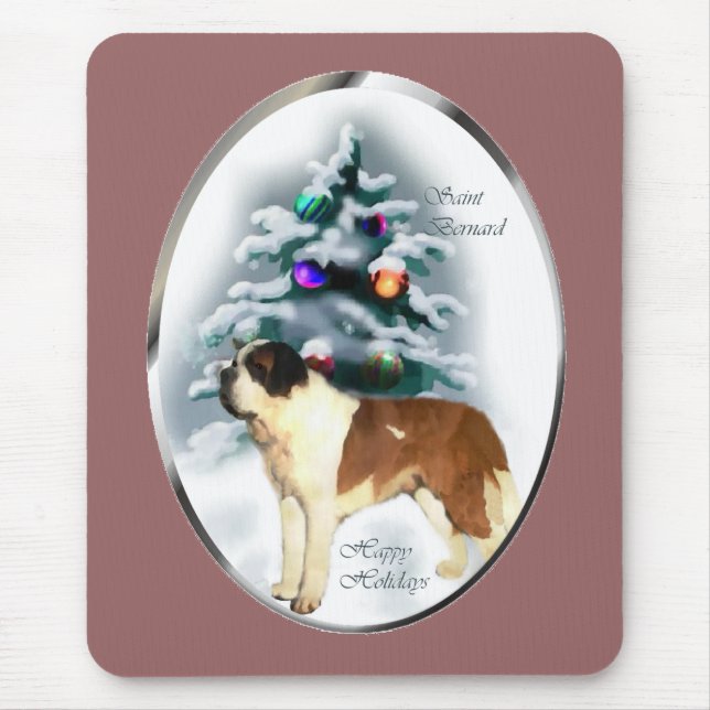 Mousepad Presentes de Natal do santo Bernard (Frente)