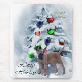 Mousepad Presentes de Natal em Malinois belgas