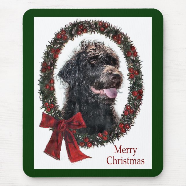 Mousepad Presentes de Natal Labradoodle (Frente)