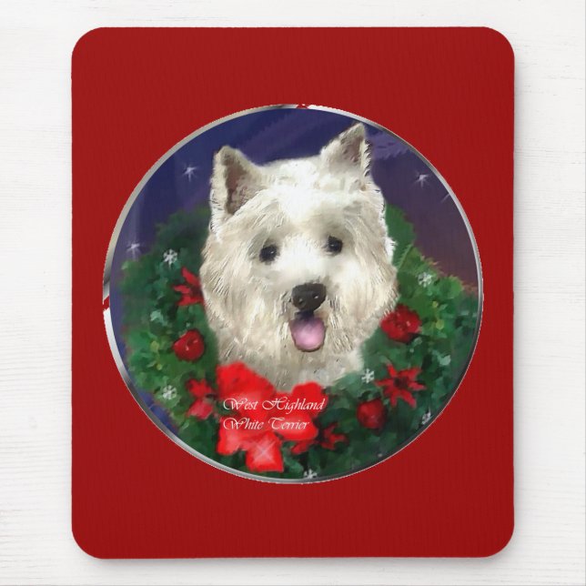 Mousepad Presentes de Natal no Terrier White Highland West (Frente)