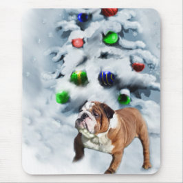 Mousepad Presentes de Natal para Bulldog Inglês
