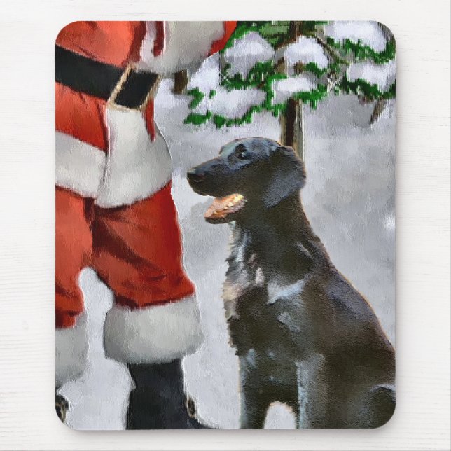 Mousepad Presentes de Natal para Retriever Revestidos Plano (Frente)