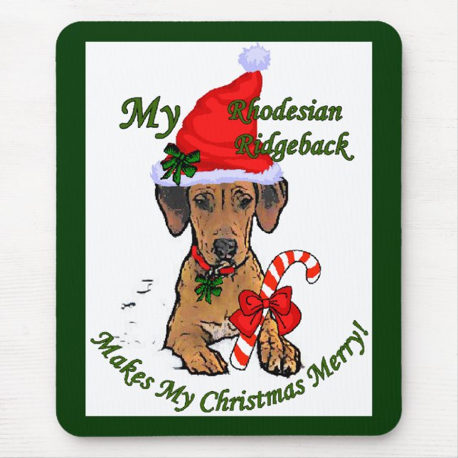 Mousepad Presentes de Natal Ridgeback da Rodésia (Frente)