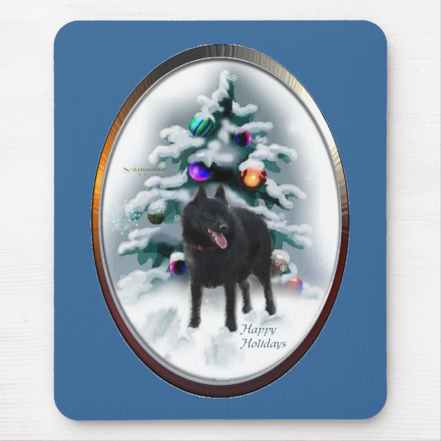 Mousepad Presentes de Natal Schipperke (Frente)