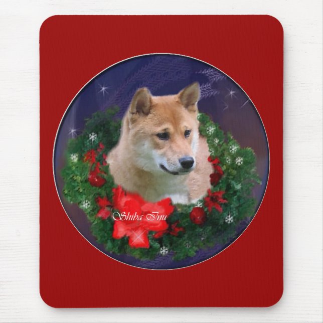 Mousepad Presentes de Natal Shiba Inu (Frente)