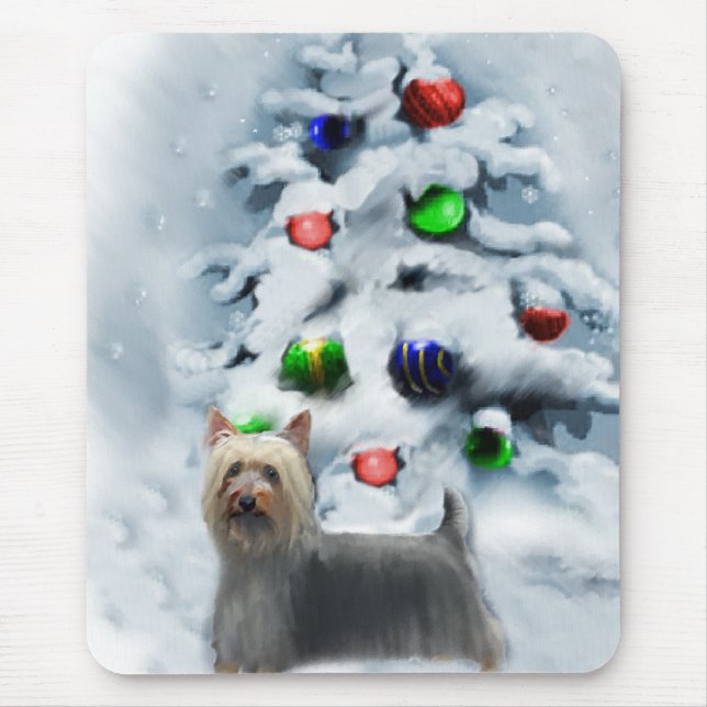 Mousepad Presentes de Natal Silky Terrier (Frente)
