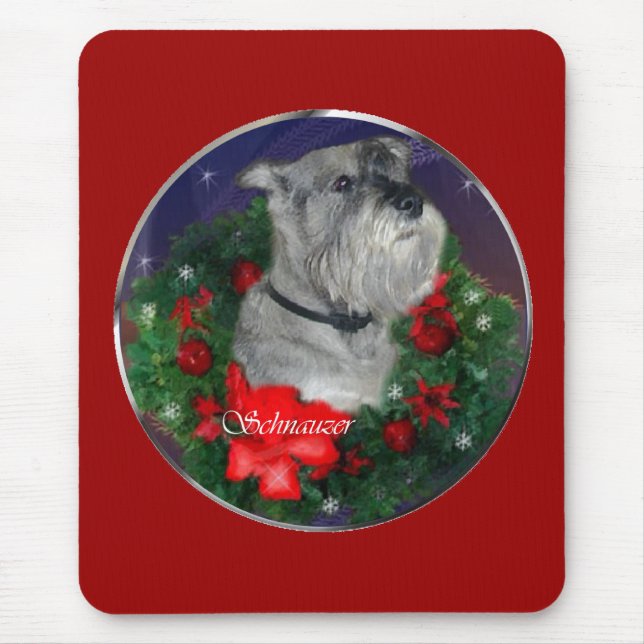Mousepad Presentes de Natal Standard Schnauzer (Frente)
