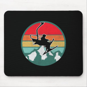 Mousepad Presentes de Neve de Esqui Vintage Retro para Esqu