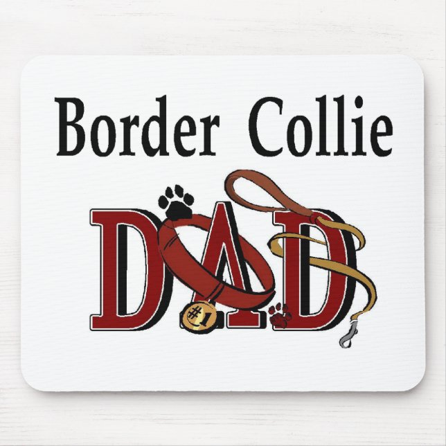 Mousepad Presentes de Pai de Collie de Borda (Frente)