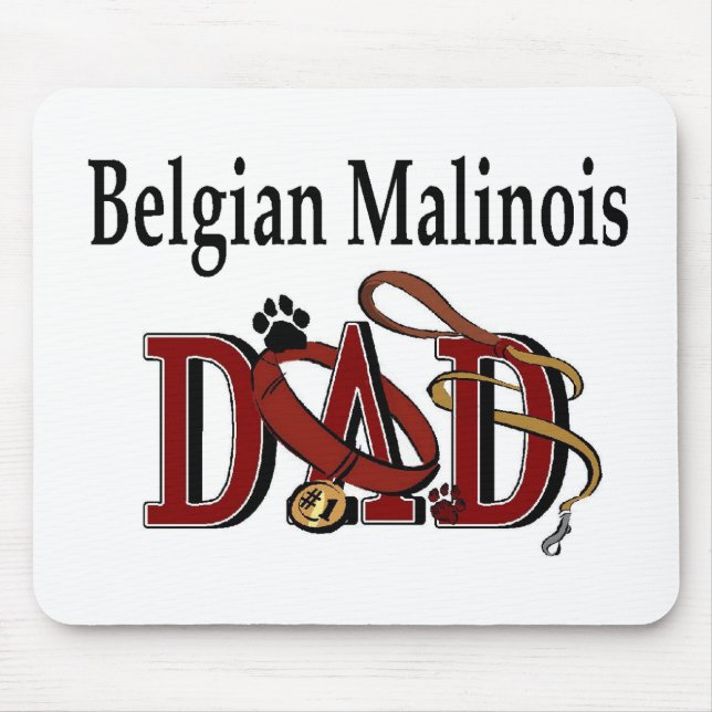 Mousepad Presentes de Pai Malinois belgas (Frente)