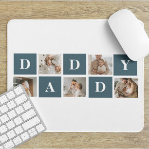 Mousepad Presentes de Pai Verde e Foto para Pais de Colagem