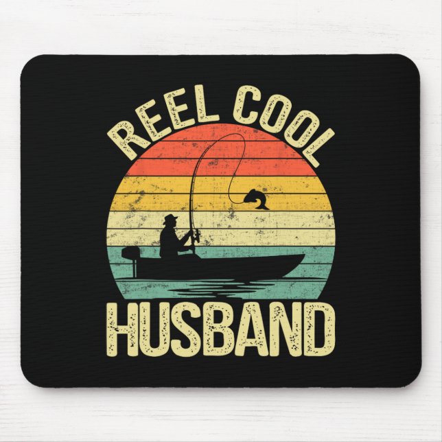 Mousepad Presentes de pesca para marido muito fixe no Dia d (Frente)