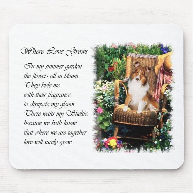 Mousepad Presentes de Sheltie Art de Sheepdog Shetland (Frente)