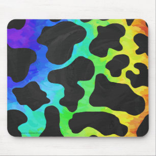 Mousepad Presentes de Vaca Preta e Arco-Íris