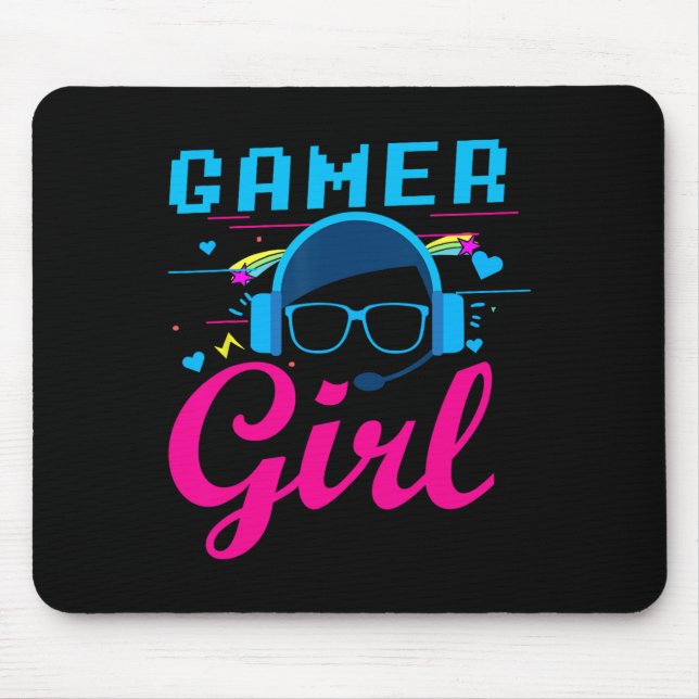 Mousepad Presentes De Vídeo De Camisa Para Mulheres Jogando (Frente)