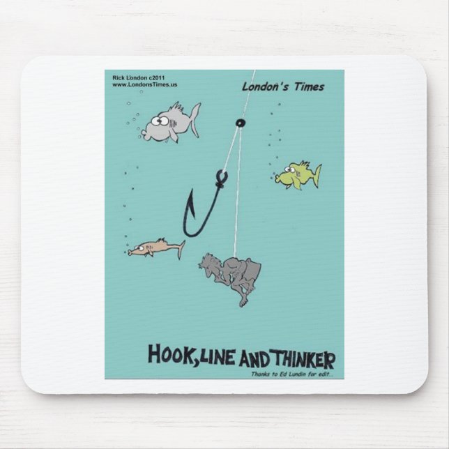 Mousepad Presentes Divertidos Camisetas e Cartões Hook Line (Frente)