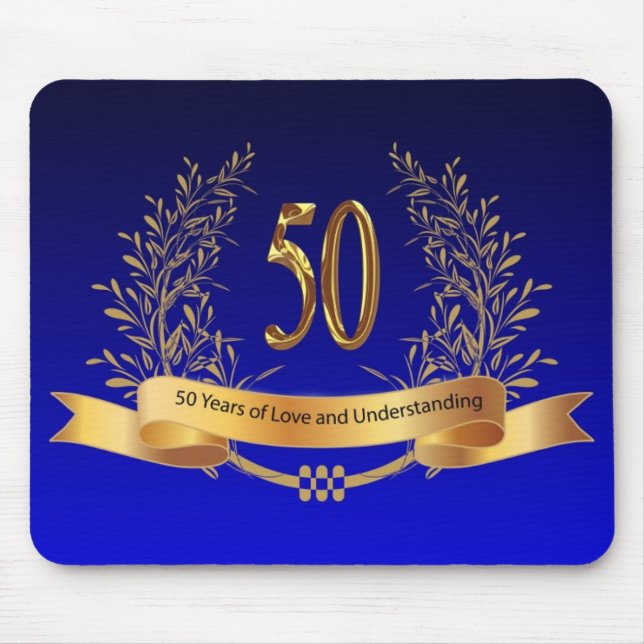 Mousepad Presentes do 50º aniversário de casamento (Frente)