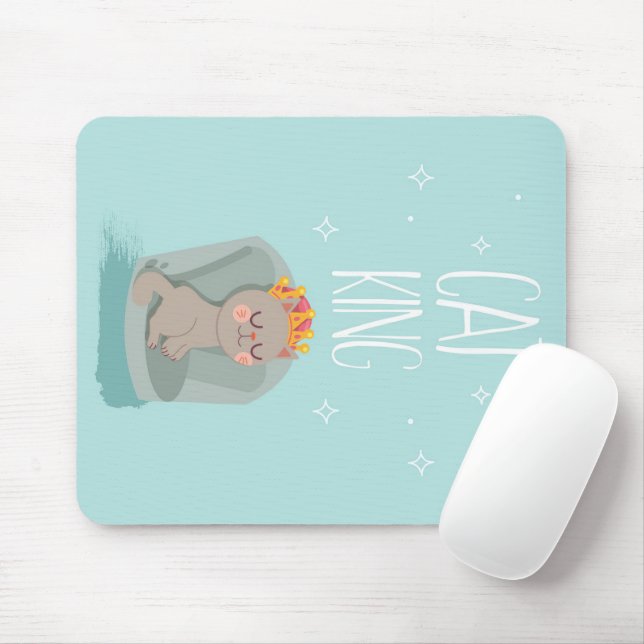 Mousepad presentes do Cat King para amantes de gatos (Com mouse)